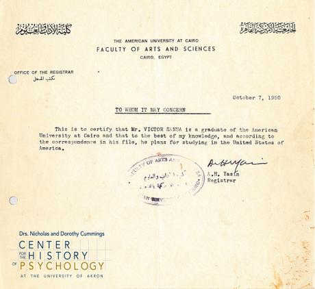 Victor D. Sanua Papers Available for Research