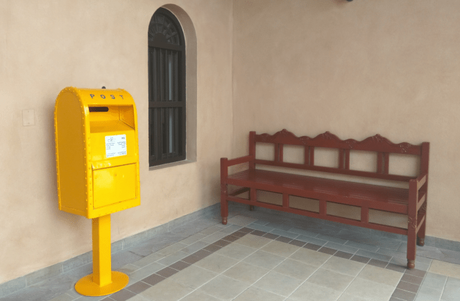 Post office in Katara Cultural village where there was an exhibition of stamps going on