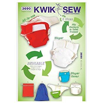 Image: Kwik Sew Diapers Sewing Pattern, Diaper Cover | Includes pattern pieces and sewing instructions