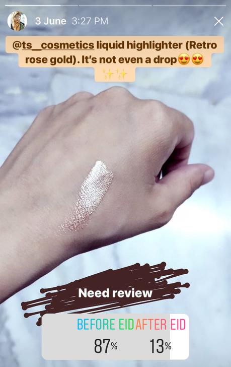 ts cosmetics liquid highlighters review & swatches