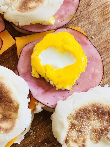 Egg, Ham and Cheese Breakfast Sandwiches