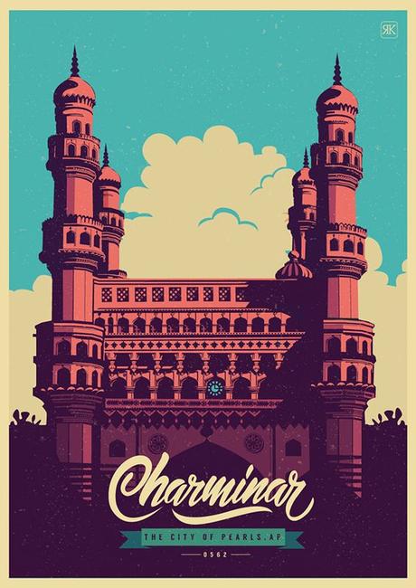 Most Amazing Historical Monuments of India. HYDERABAD, by ranganath krishnamani on Behance | Celebrating | India | Art Direction | Illustration | City |