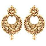 I Jewels Ethnic Gold Plated Chandbali Earrings for Women (E2421FL)