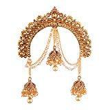 I Jewels Gold Plated Jhumki Hair Accessory Juda Pin With Chain For Women (Sm34Fl)