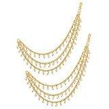 The Luxor Fashion Jewellery Long Pearl Chain Gold Hair Chain Accessories For Earrings For Women And Girls