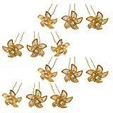 Rapidsflow Bridal Hair Accessories Juda Pins For Bun Decoration For Women And Girls (Gold)
