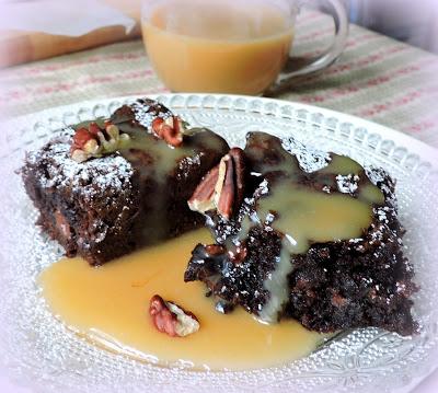 Mochachino Brownies with White Mocha Sauce