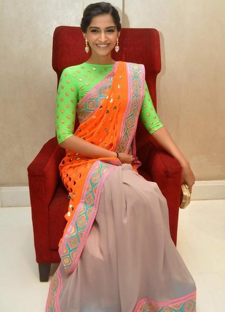 Sonam wearing designer saree