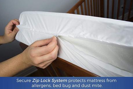 Zip&Block Waterproof Hypoallergenic Crib Mattress Protector Encasement
