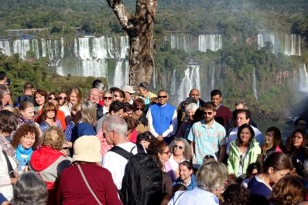 A Group Life at the Waterfalls of Iguazu