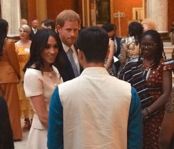 Meghan Markle sparkles in pink Prada at the Queen’s Young Leader’s Awards