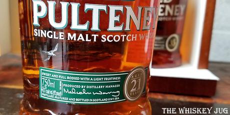 Old Pulteney 21 Years Label