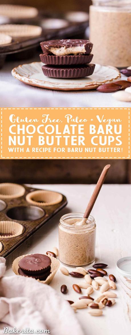 Have you ever heard of a Baru Nut? These superfood nuts are super high in protein and antioxidants, making them a great addition to your diet! This simple recipe shows you how to make a delicious Baru Nut Butter and Chocolate Baru Nut Butter Cups. They're gluten-free and vegan, with a paleo-option.