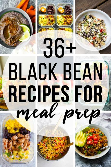 collage image with 36+ Healthy Black Beans Recipes 