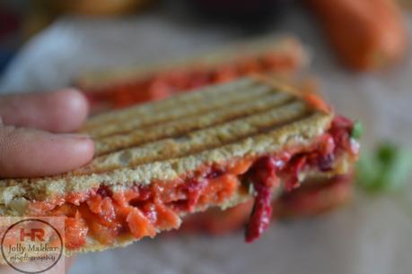 Beetroot Carrot Sandwich Recipe, How to make Carrot Beetroot and Mayo Sandwich | Easy Carrot Beet Sandwich