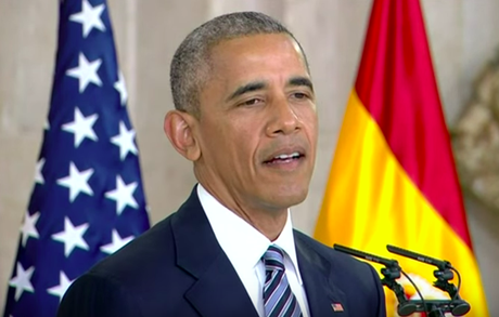 Barack Obama hanging out with King Felipe VI of Spain