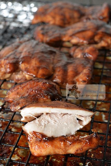 oven grilled BBQ barbeque sticky chicken