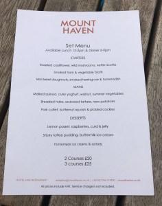 Food Review: Mount Haven Hotel, Marazion, Nr Penzance