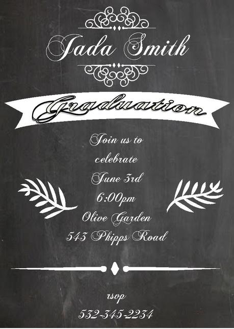 Chalkboard Graduation Invitations