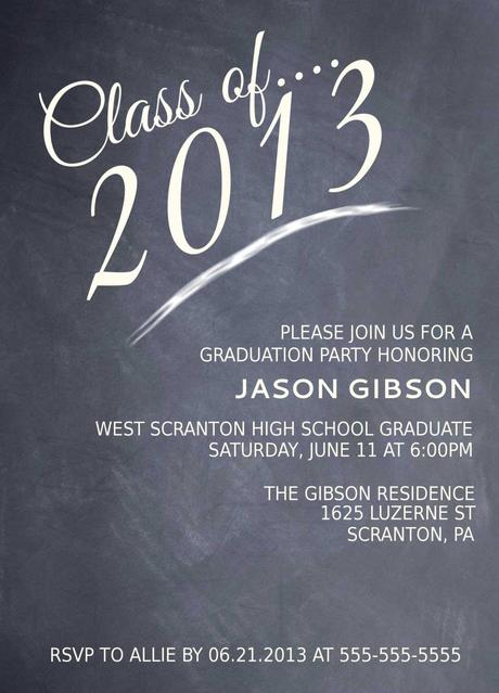 Chalkboard Graduation Invitations