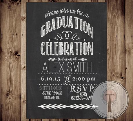 Chalkboard Graduation Invitations