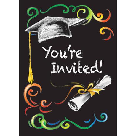 Chalkboard Graduation Invitations