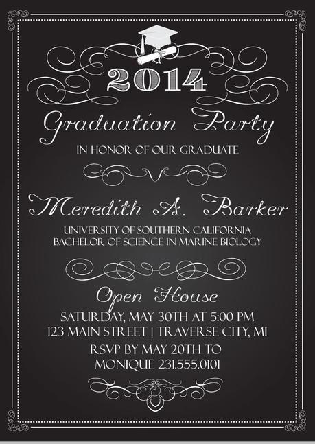 Chalkboard Graduation Invitations