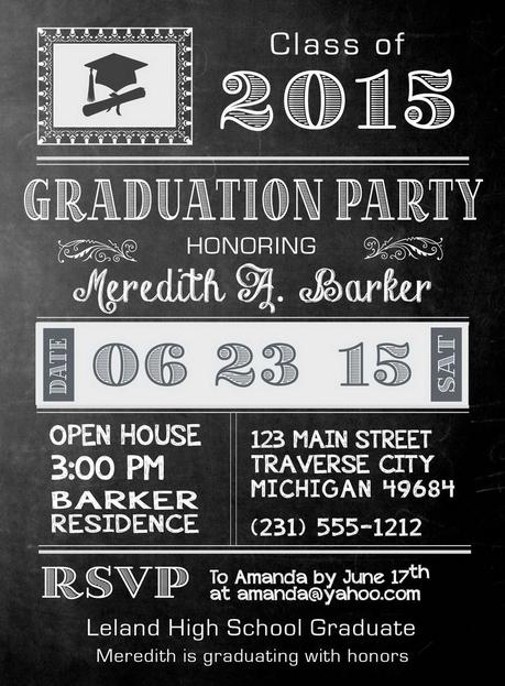 Chalkboard Graduation Invitations