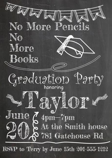 Chalkboard Graduation Invitations