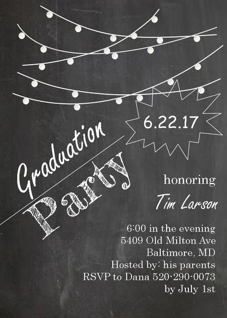 Chalkboard Graduation Invitations