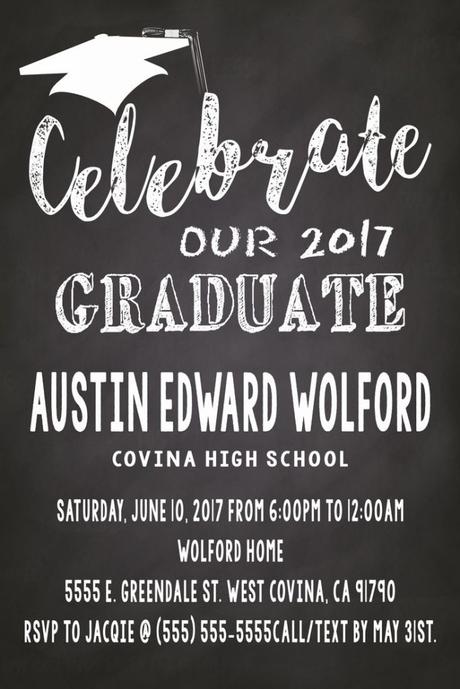 Chalkboard Graduation Invitations