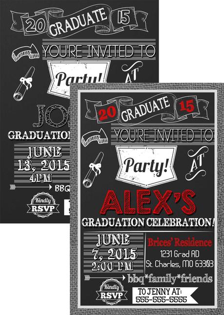 Chalkboard Graduation Invitations