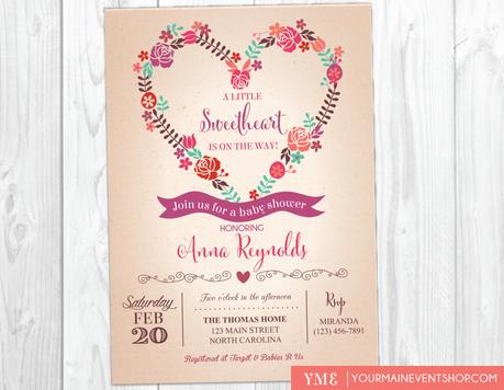 Valentine Baby Shower Invitations