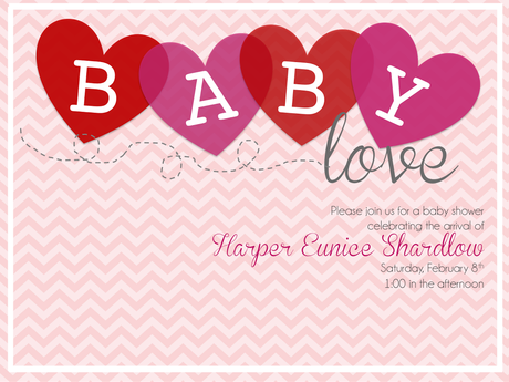 Valentine Baby Shower Invitations