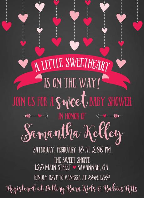 Valentine Baby Shower Invitations