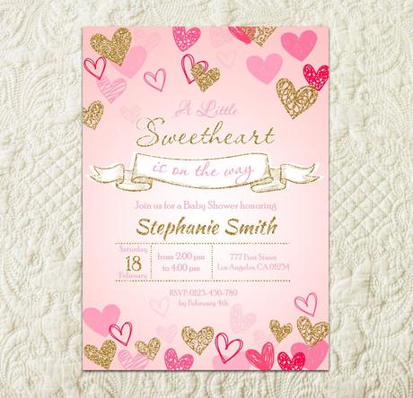 Valentine Baby Shower Invitations