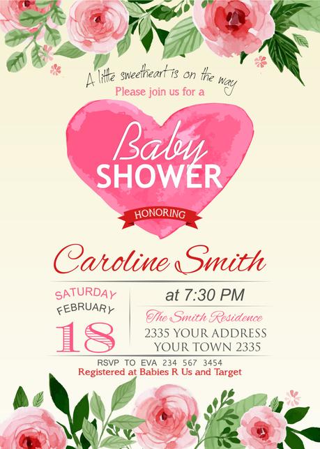 Valentine Baby Shower Invitations