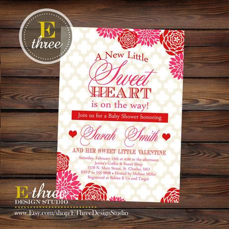 Valentine Baby Shower Invitations