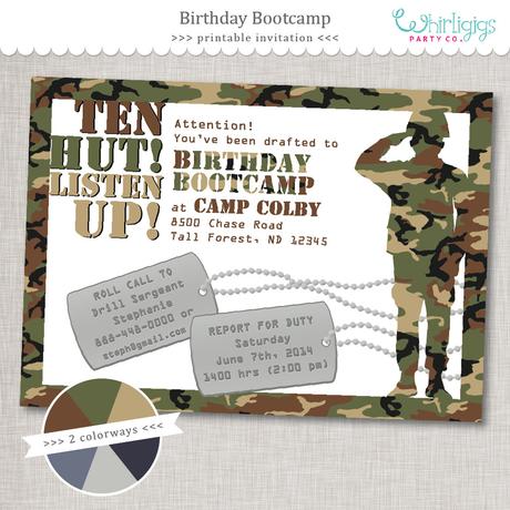 Soldier Birthday Party Invitations