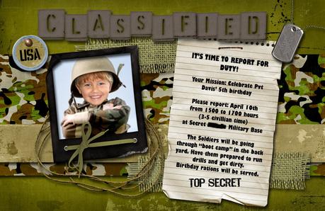 Soldier Birthday Party Invitations