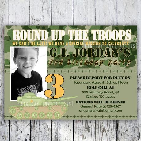 Soldier Birthday Party Invitations