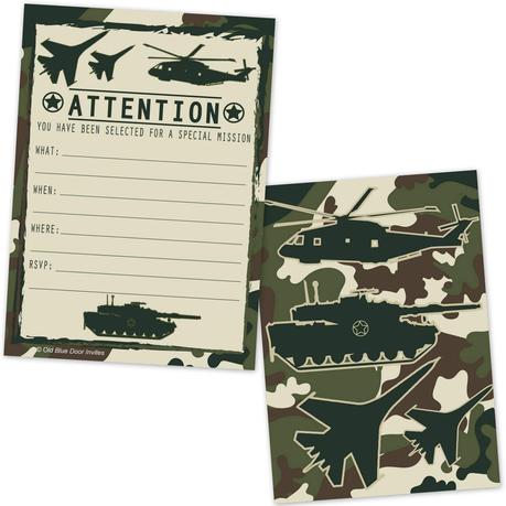 Soldier Birthday Party Invitations