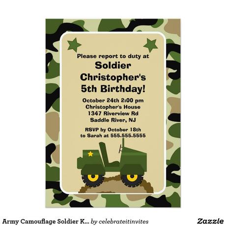 Soldier Birthday Party Invitations