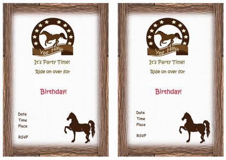 Free Printable Horse Birthday Invitations