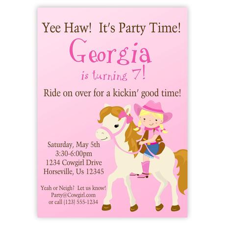 Free Printable Horse Birthday Invitations