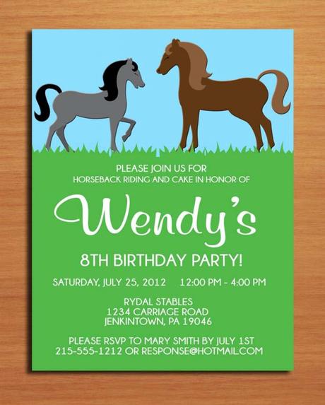 Free Printable Horse Birthday Invitations