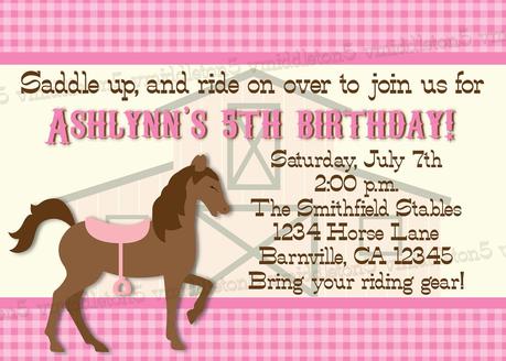 Free Printable Horse Birthday Invitations