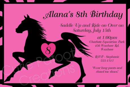 Free Printable Horse Birthday Invitations