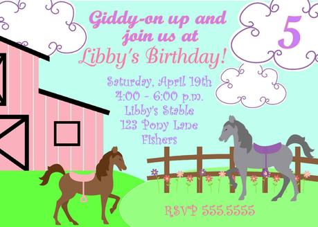 Free Printable Horse Birthday Invitations