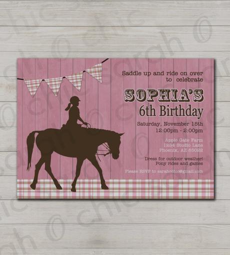 Free Printable Horse Birthday Invitations